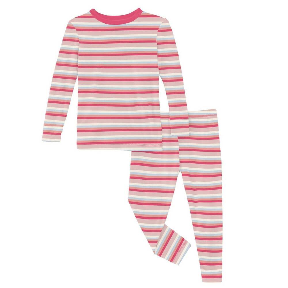 NEW KICKEE baby long sleeve pajama set in dusty rose